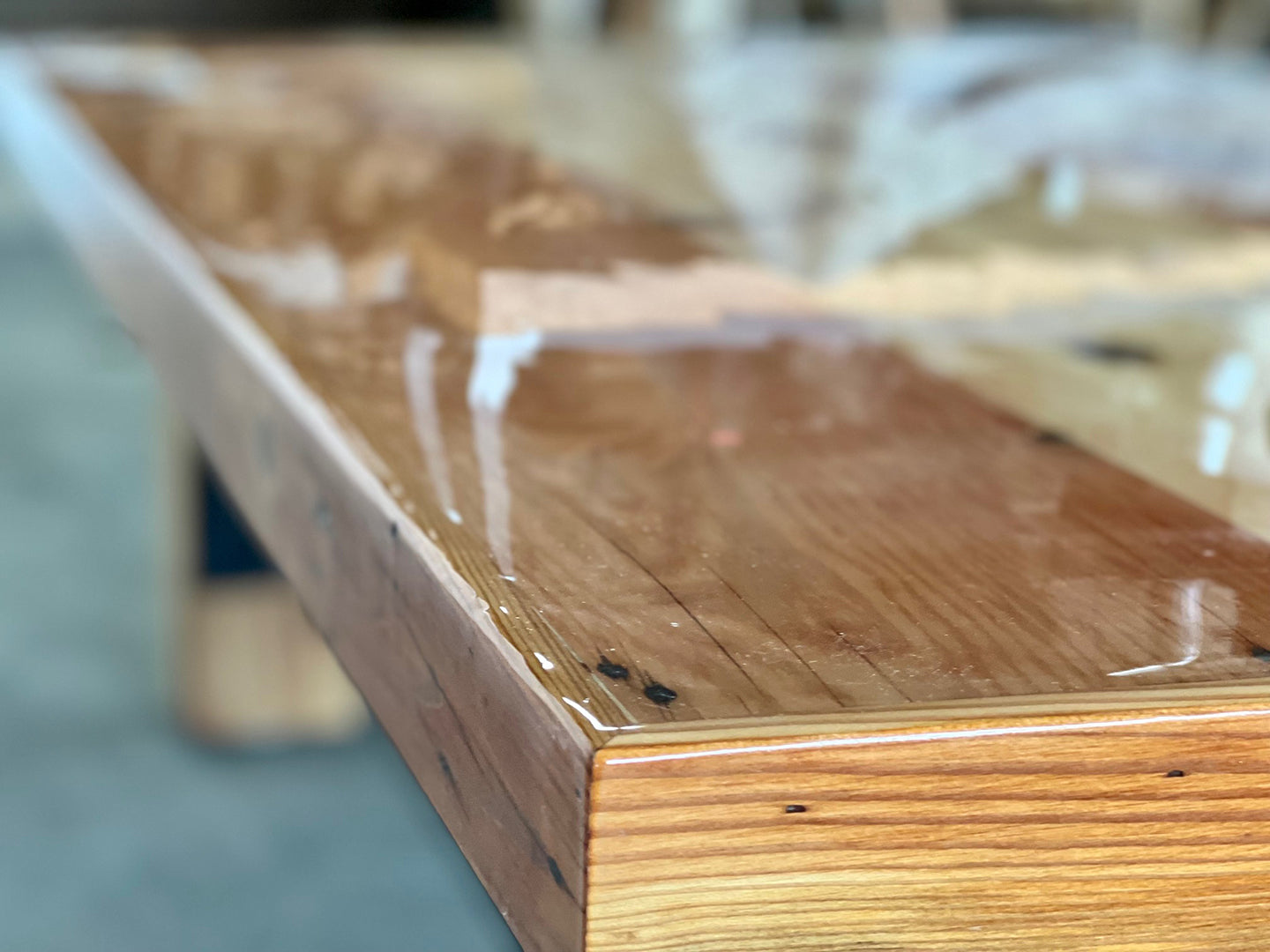 Bayview Reclaimed Wood Coffee Table - Clear Epoxy Finish