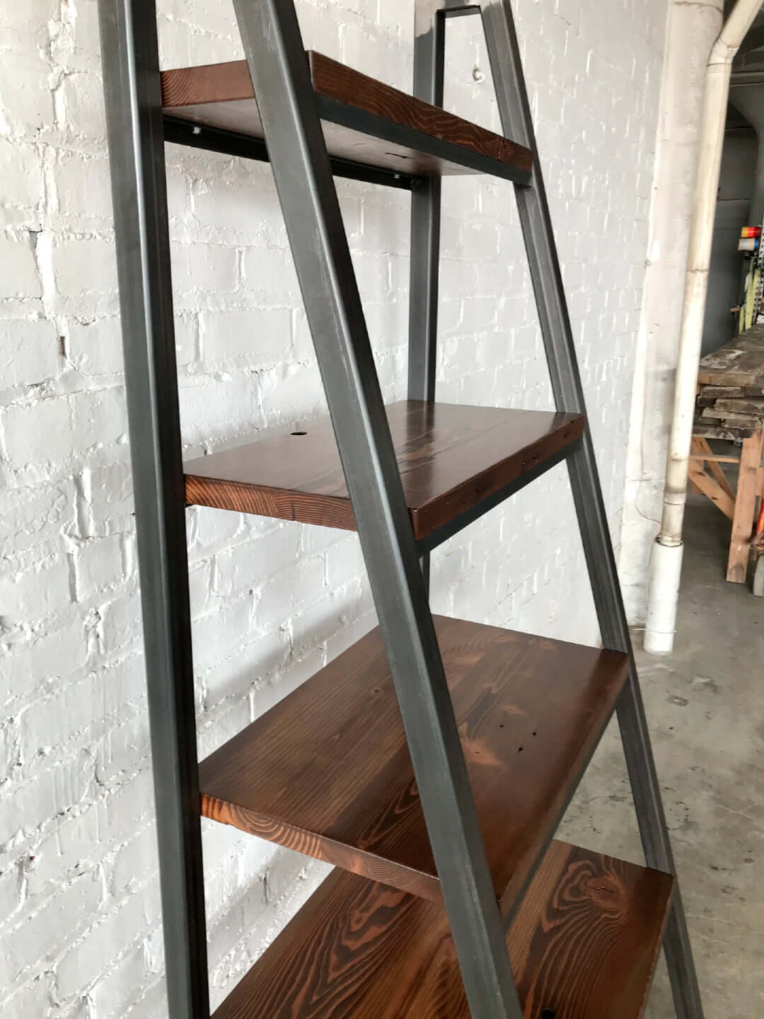 Dexter Reclaimed Wood Ladder Bookcase