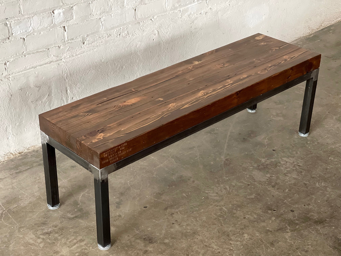 Grand Boulevard Reclaimed Wood Bench - Walnut Stain Finish