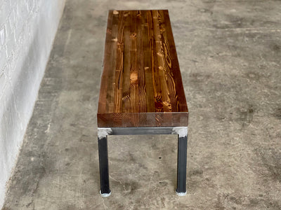 Grand Boulevard Reclaimed Wood Bench - Walnut Stain Finish