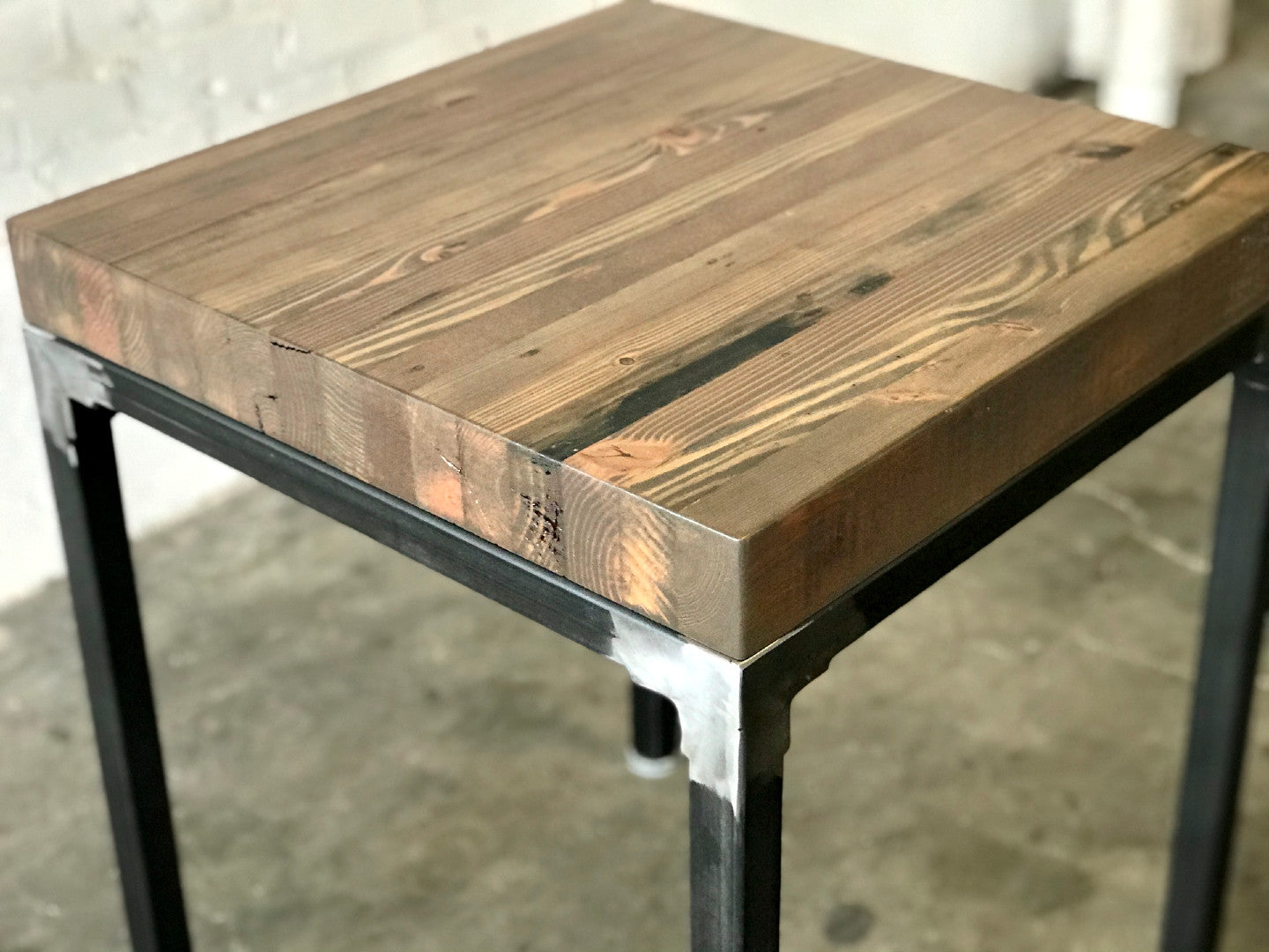 Grand Boulevard Industrial Reclaimed Wood Cafe Table w/Briarsmoke Stain