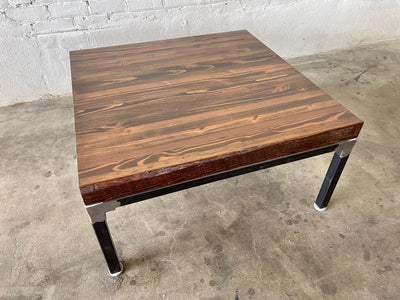 Grand Boulevard Industrial Farmhouse Coffee Table With Shelf - Walnut Stain Finish