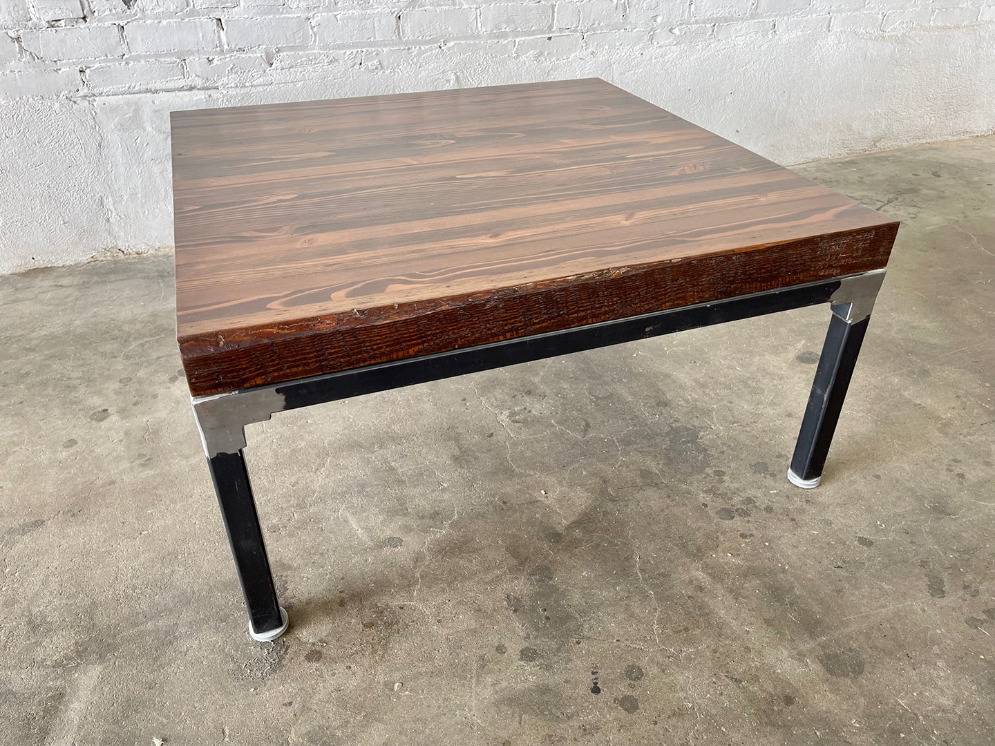 Grand Boulevard Industrial Farmhouse Coffee Table With Shelf - Walnut Stain Finish