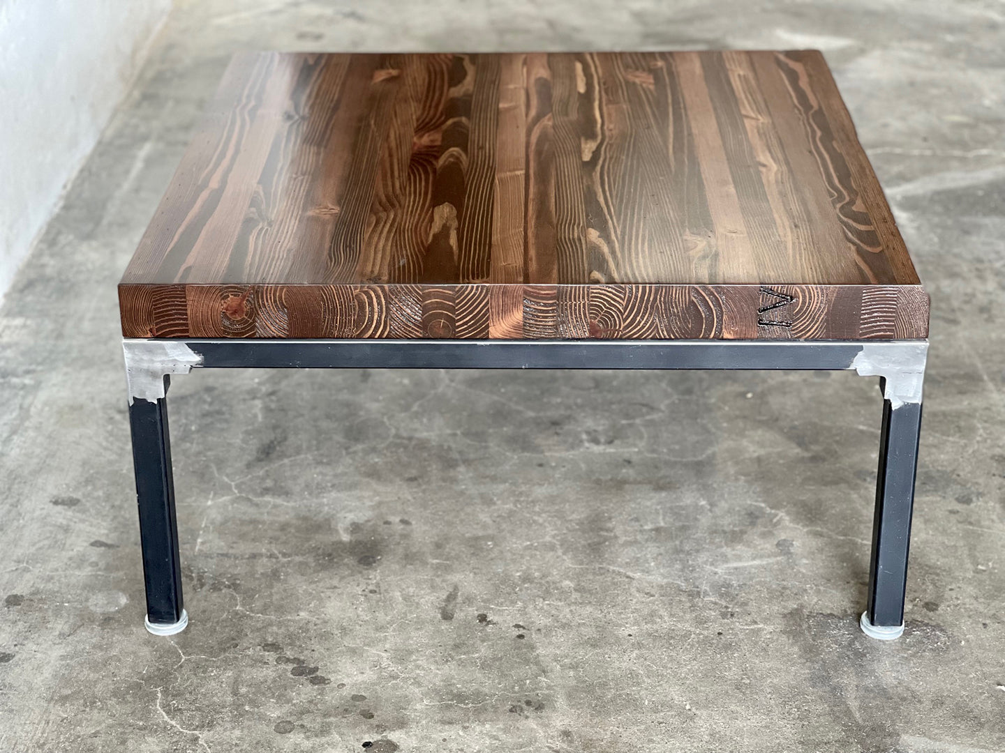 Grand Boulevard Industrial Farmhouse Coffee Table With Shelf - Walnut Stain Finish