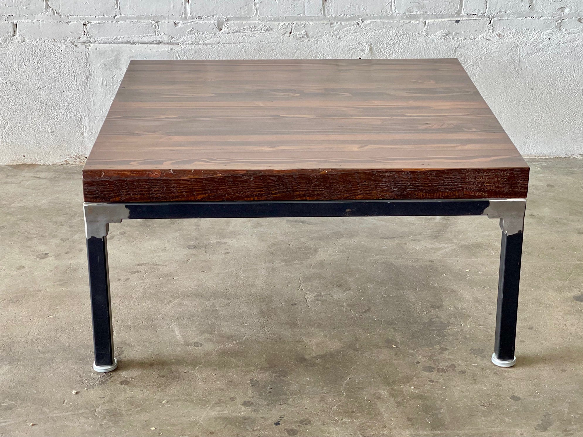 Grand Boulevard Industrial Farmhouse Coffee Table With Shelf - Walnut Stain Finish