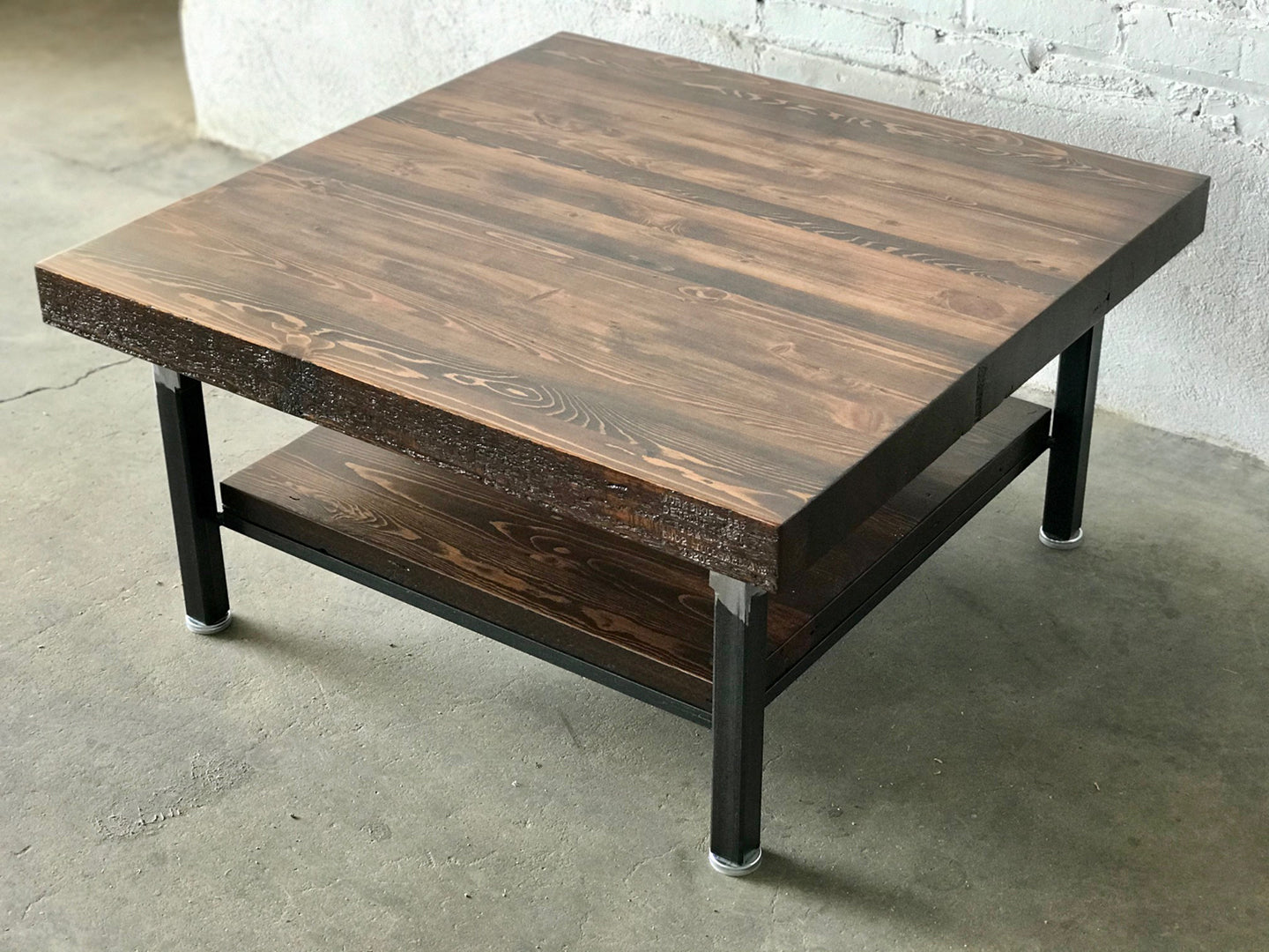 Grand Boulevard Modern Farmhouse Coffee Table With Shelf - Walnut Stain Finish