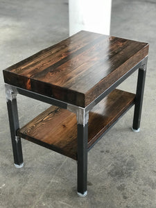 Grand Boulevard Reclaimed Wood End Table - Espresso Stain Finish