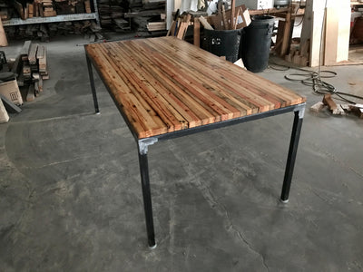 Grand Boulevard Petite Industrial Reclaimed Wood Dining Table
