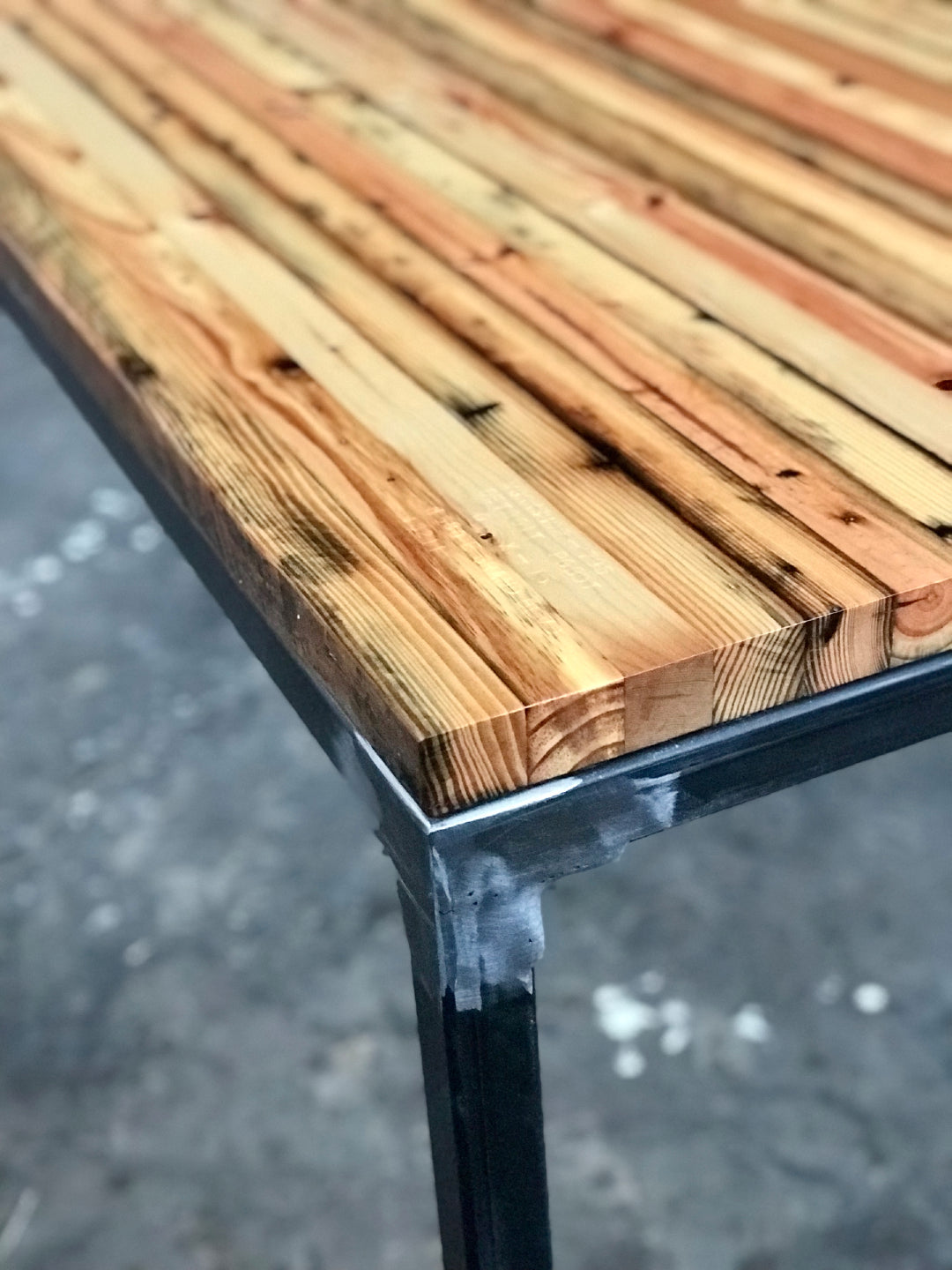 Grand Boulevard Petite Industrial Reclaimed Wood Dining Table