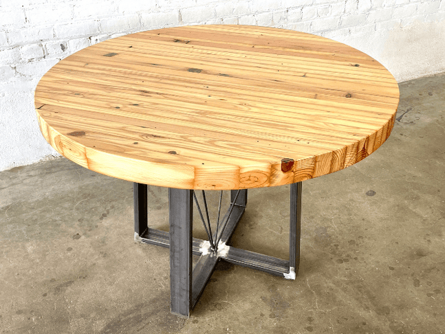 Grand Circus Industrial Farmhouse Reclaimed Wood Round Dining Table ...