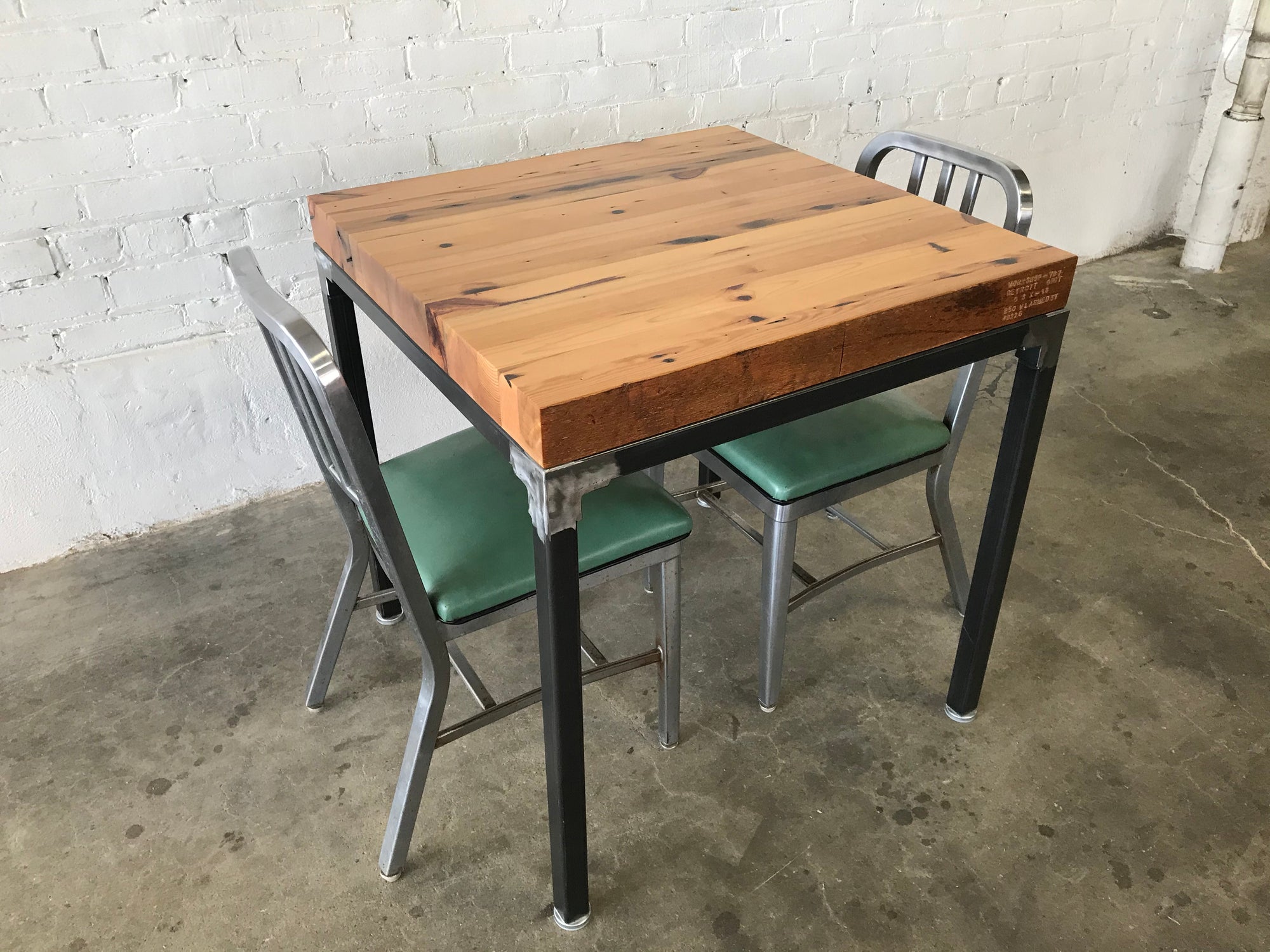 Grand Boulevard Industrial Reclaimed Wood Cafe Table