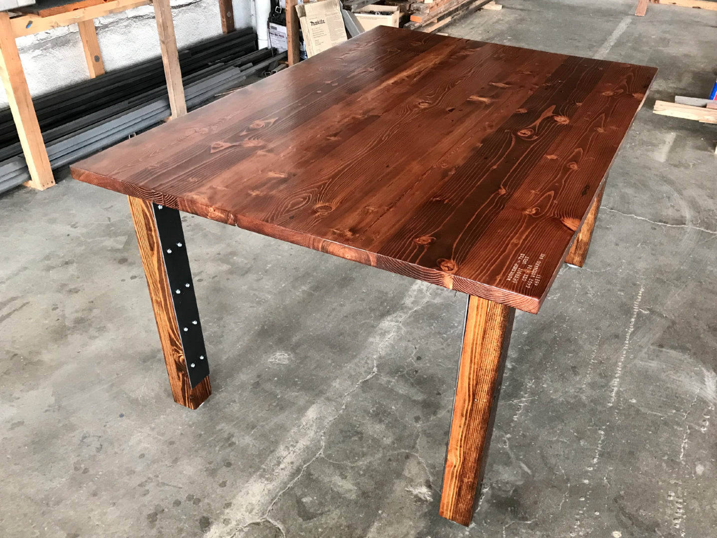 Parsons Urban Farmhouse Table - Walnut Stain Finish