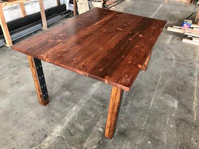 Parsons Urban Farmhouse Table - Walnut Stain Finish