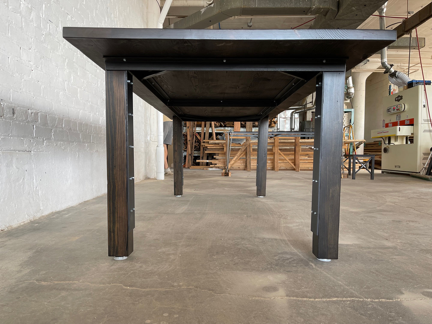 Parsons Urban Farmhouse Table and Bench Set - Ebony Stain Finish