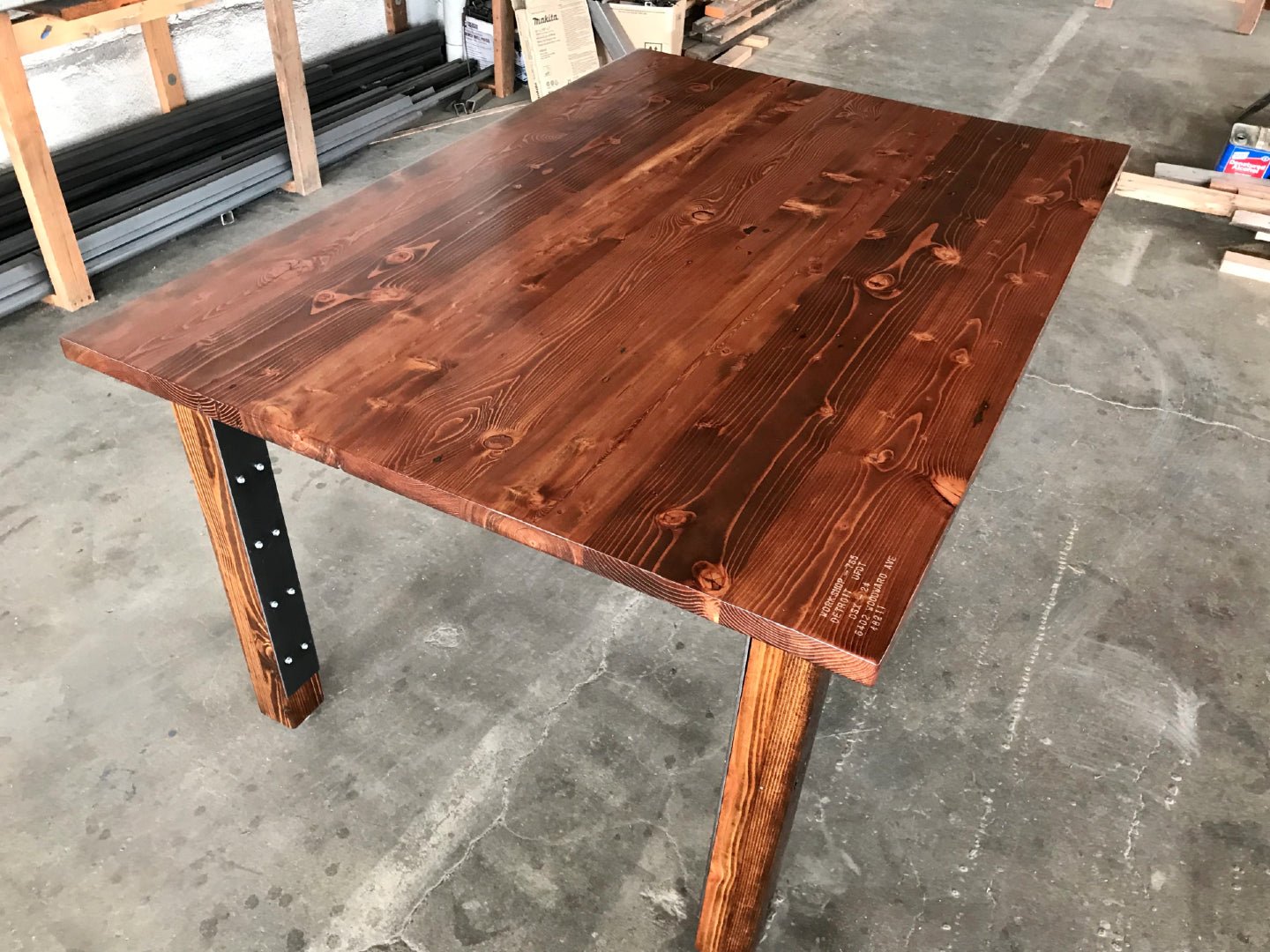 Parsons Urban Farmhouse Table - Walnut Stain Finish